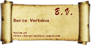 Berze Verbéna névjegykártya
